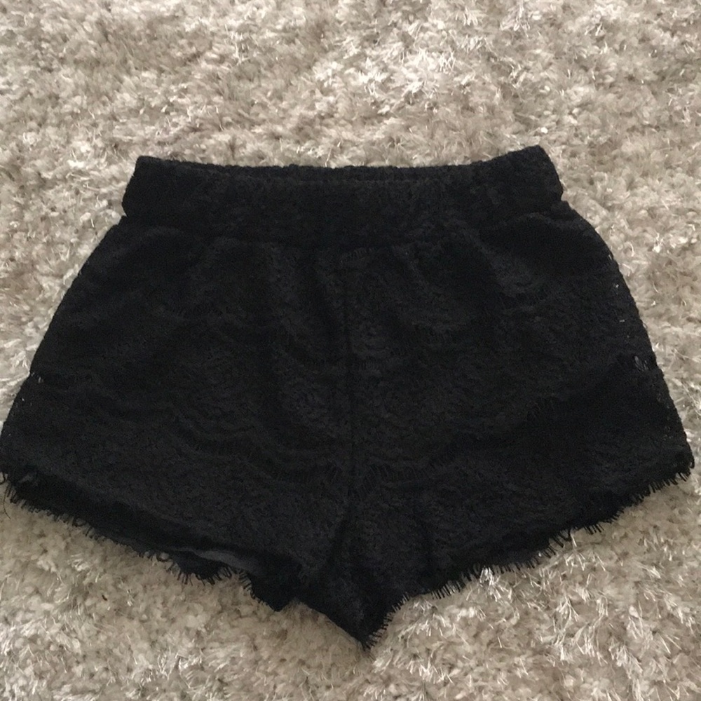 Black lace shorts